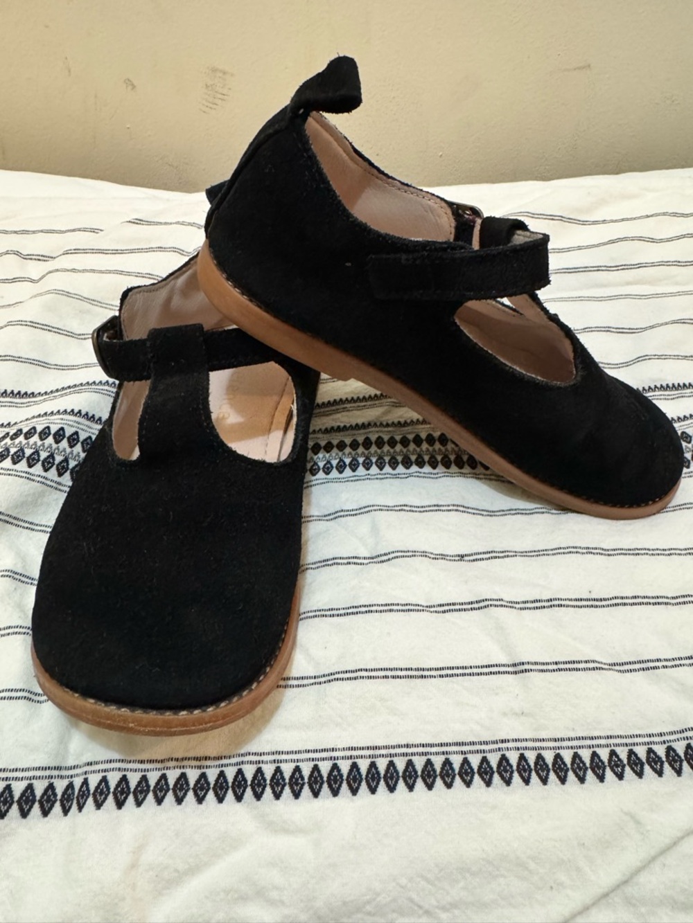 Black Suede Mary Jane Kids Shoes